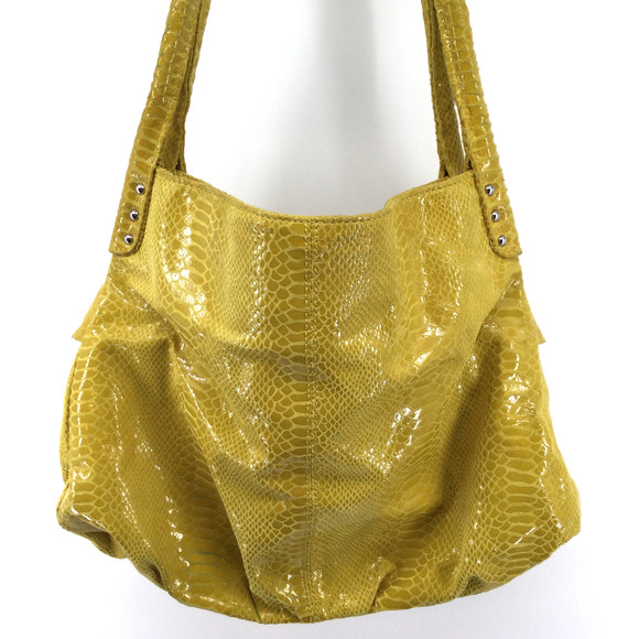 Perlina Yellow Snake Shoulder Bag - Picture 2 of 8